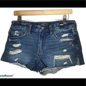 ABERCROMBIE & FITCH 27 Low Rise Cut Off Fray Shorts